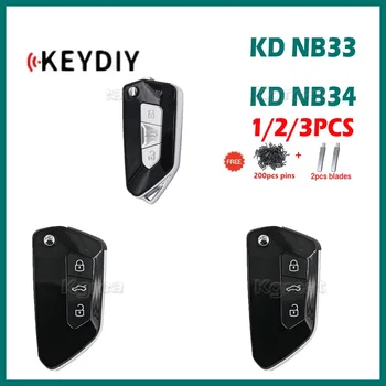 1/2/3pcs KEYDIY KD NB33 NB34 Многофункционален дистанционен ключ 3 бутона Автомобилен ключ за VW стил KD900 / KD-X2 / KD-MAX MINI Key програмист