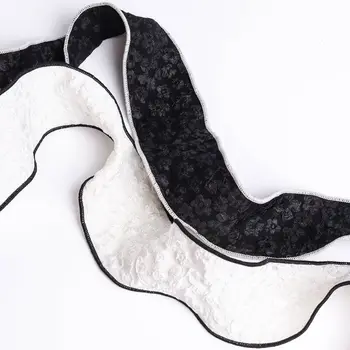 10 ярда 5,5 см черна бяла дантела цвете панделка DIY ръчно изработен материал лък шапки коса лък обувки шапка облекло аксесоари