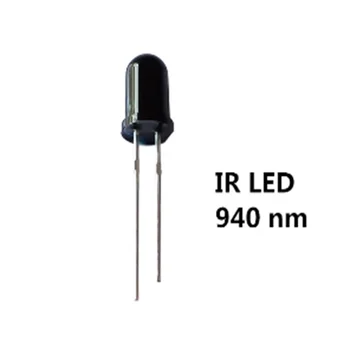 100PCS 5MM IR LED приемник 940nm инфрачервена приемна крушка 20mA 5mm LED DIP лампа излъчвател Ligth мъниста