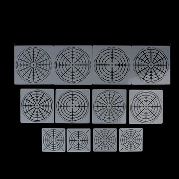 12PCSReusable Mylar Mandala Пунктиране Шаблони за рисуване Шаблони Инструменти за DIY занаятчийски мебели Дърво платно скали плат стена изкуство