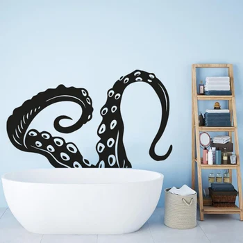 Баня декор прост октопод пипала стена стикер водоустойчив октопод модел стена изкуство decal сменяеми октопод тапет AZ396