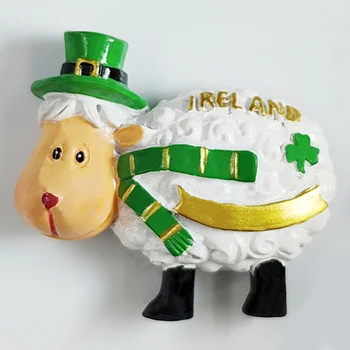 Ирландия Магнити за хладилник Dingle Пътуващи сувенири Детелина овце Хладилник стикери Сватбени подаръци Бяла дъска магнитни стикери