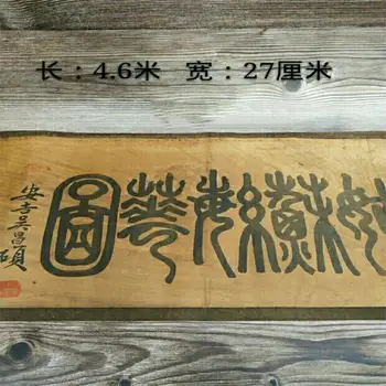 Китайска колекция Стара хартиена живопис Пейзажно превъртане Живопис Реколта калиграфия и живопис Суджоу просперитет карта