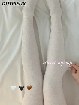Лолита чорапи нови зимни руно облицовани дебел чорапогащник Жените японски корема договаряне хип повишаване отслабване памук топли гамаши