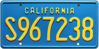 Машината за знаменитости на а-отбора, метален щампован регистрационен номер, S967238
