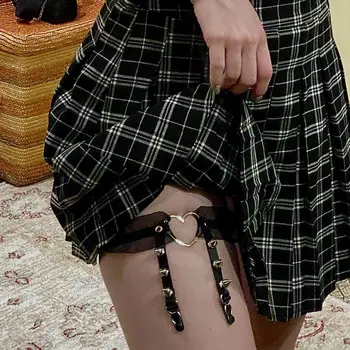Мода Лолита пънк жартиери ретро готически дантела еластични крака пръстени JK съвпадение кожа бедрото верига секси кърпа декорации