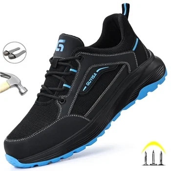 Мода Нови 2024 работни обувки за мъже Леки комфортни обувки за безопасност Anti-smash Anti-puncture Security Men Boots Steel Toe Shoes