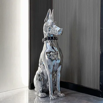 Модерна подова декорация галванопластика куче веранда TV кабинет до хола висококачествени орнаменти статуя Home Аксесоари