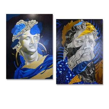 Платно живопис Зевс и Аполон Бог скулптура плакати и отпечатъци улица стена изкуство картини за хол дома декор