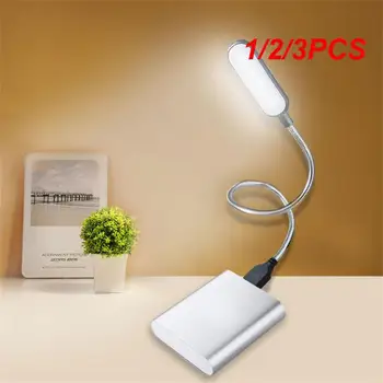 1/2/3PCS Мини 4 LED лампа за книги Преносима USB нощна лампа за четене Бяла/топла цветна настолна лампа за лаптоп Power Bank Notebook PC