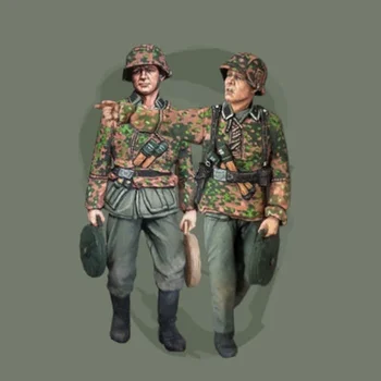1/35 мащаб смола фигура сглобени модел комплект играчки войници 2 души миниатюрни диорама DIY несглобени небоядисани N848