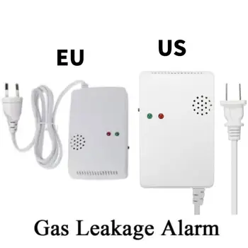 1-5PCS Чувствителен детектор за природен газ Аларма Независим газов сензор ЕС / САЩ Plug Детектор за изтичане на природен газ Домашна сигурност