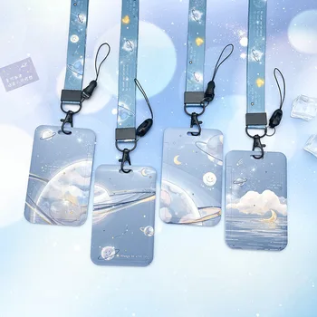 1 PCS Blue Planet Card Holder Campus Student Card Bus Card Access Card ABS пластмасова защитна карта Cover