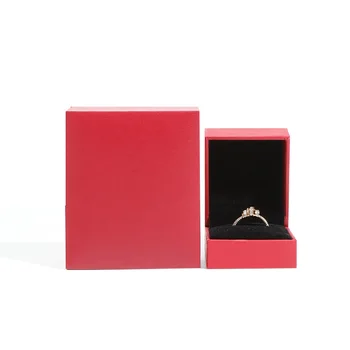 10 броя/вратовръзка червена правоъгълна кожена хартиена кутия за бижута, флип над мъниста съкровище кутия, пръстен огърлица, бижута обеци, бижута p