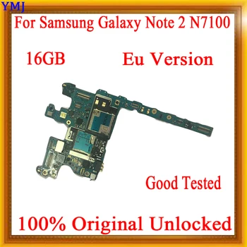 100% отключен за Samsung Galaxy Note 2 N7100 дънна платка Европа версия дънна платка с пълни чипове логика платка N7100, добър тестван