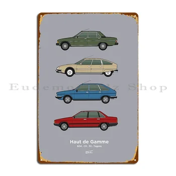 1970 S Френска колекция от луксозни автомобили Метална плака Всекидневна Гараж Ръждясал кино Проектиране на плакат за калай