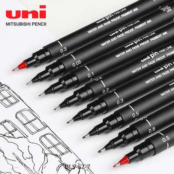 1Pcs UNI рисуване гел писалка игла съвет изкуство студент рисуване кука линия писалка PIN-200 водоустойчив черна писалка офис аксесоари стационарни