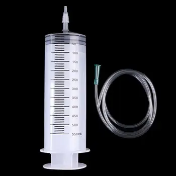 1set 500ml CC спринцовка инжектор Clear пластмаса голяма спринцовка за еднократна употреба с маркуч тръба