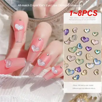 1~8PCS Смесени цветни Bowknot маникюр нокти изкуство декорации 3D чар нокти изкуство аксесоари 3D камелия нокти изкуство пеперуда