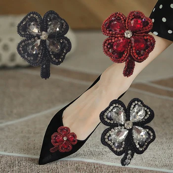 2 бр листа кристал обувки клипове уникални мъниста обувка цвете подвижни обувки ключалката обувка разкрасяване за жени подаръци