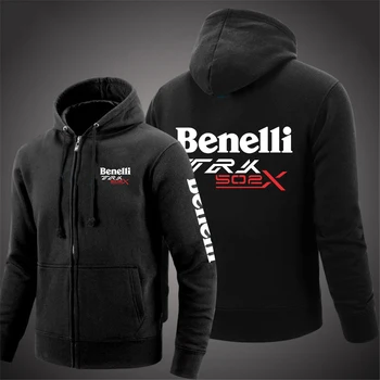 2023 Benelli TRK 502X Мъжки нов качулка с цип качулка пуловер пуловер суитчъри отпечатани джоб цип нагоре качулки яке палто класически върховете