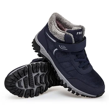 2023 Зимни ежедневни ботуши Мъже Снежни ботуши Поддържайте топло Плюшени работни треньори Армейски обувки Стилни маратонки за глезена Дамски обувки