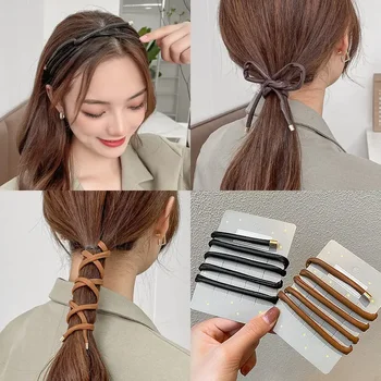 2023 Нова личност кожени връзки за коса жени коса въже плетене конска опашка притежателя ленти Проста превръзка аксесоари за коса