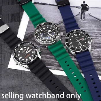 20mm 22mm силиконов гмуркане часовник каишка мъже спорт водоустойчив маншет гривна лента за часовници аксесоари за Seiko SKX007 SRP777J1 5