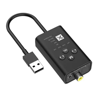 24Bit Bluetooth 5.2 аудио предавател AptX LL HD адаптивен USB 3.5mm AUX коаксиален безжичен адаптер за оптични влакна