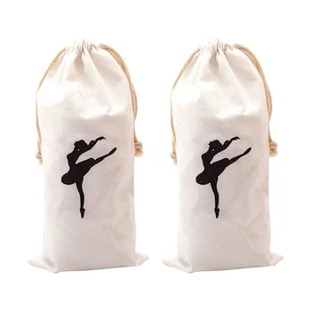 2Pcs Pointe обувки чанти балет шнур чанти платно танц чанти балет обувки чанти за съхранение