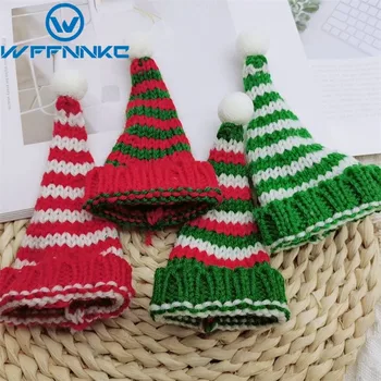 2Pcs Коледа мини вълна топка плетене шапка орнаменти сладък кукла украсяват занаяти аксесоари DIY облекло шиене ръчно изработени материали