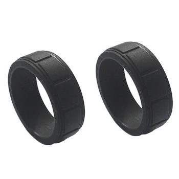 2Piece популярни за жени силиконови хладни пръстени правоъгълник силиконов сватбен пръстен 8Mm 8