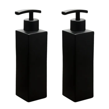 2X черен диспенсър за течен сапун от неръждаема стомана, дозатори за сапун, за кухня и баня, 350 ML