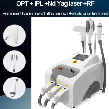 3 в 1 Elight IPL OPT лазер Nd Yag лазерна грижа за кожата Премахване на татуировки за коса Многофункционална машина