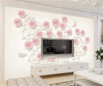 3D триизмерен розов цветен фон тапет Европа, Япония и Корея всякакъв размер професионално стенописно покритие по поръчка