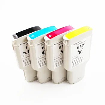 4 цвята за HP 728 HP728 празна съвместима касета с мастило с чип за DesignJet T730 T830 мастиленоструен принтер 300ml / pc