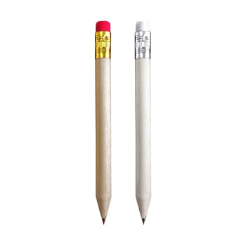 50Pcs голф половин молив кратко бебе душ писалка дърво мини писане писалка малък молив с гумичка за булчински сватба