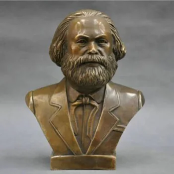 7-инчов немски велик комунист Карл Маркс бюст бронзова статуя