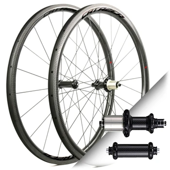700C Лек 30/35/38/40/45/50/55/60/88mm Carbon Road Bicyclle Wheelset Джанти Спирачни колела с въглеродна права издърпваща главина