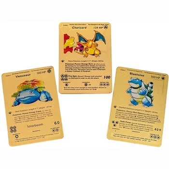 8.8*6.3cm Charizard Blastoise Venusaur 1-во издание Базов комплект Pokemon карти колекция аниме карти играчки за деца подарък