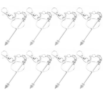 8Pcs Beaded Keychain Beadable Bar Ключодържател DIY Beaded Keychain Craft Осъществяване Доставка