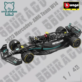 Bburago 1:43 Мерцедес-AMG Petronas F1 Team W14 2023 #44 Хамилтън #63 Джордж Ръсел сплав кола умират гласове модел колекция играчка подарък