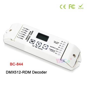 BC-844 DIM /CCT /RGB /RGBW LED лентов контролер 4 канален превключвател Dimmer 12V-24V светлини лента DMX512 RDM декодер OLED екран