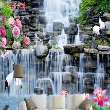 beibehang Персонализирани тапети вода здраве финансов алпинеум Xianhe Falls 3D TV фон нетъкан стена хартия papel de pared