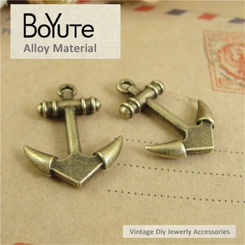 BoYuTe (50 броя / партида) на едро цинкови сплави материали антични бронзово покритие котва чар висулки за DIY бижута аксесоари