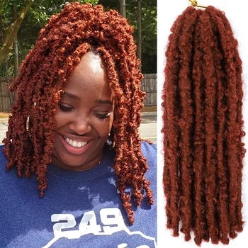 Butterfly Locs Hair 1- 6 Pack Pre looped Butterfly Locs Плетене на една кука Коса Distressed Locs Плетене на една кука плитка Natural Black 1B 4 27 30 613
