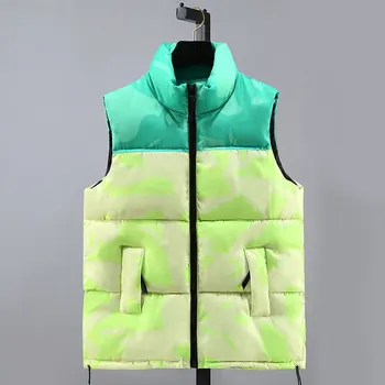 Camo Color Block Vest Jacket For Mens Outdoor Windproof Warm Sleeveless Coats Autumn Winter Casual Waistcoat Padded Vests 7XL