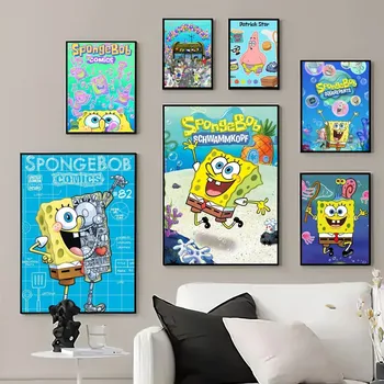 Cartoon S-SpongeBob сладък SquarePants плакат отпечатва стенни снимки хол декорация на дома
