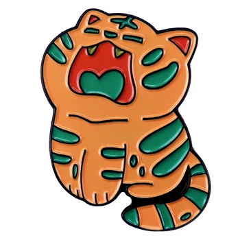 D2027 Сладък аниме тигрови брошки за жени карикатура емайл щифтове значки ревера щифтове за раница бижута облекло аксесоари подарък
