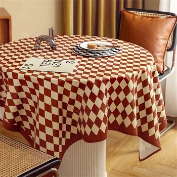 Diamond решетка покривка за маса в стил домашен декор Дълга квадратна маса Кръгла маса кърпа изкуство чай маса Кърпа за пикник миеща се